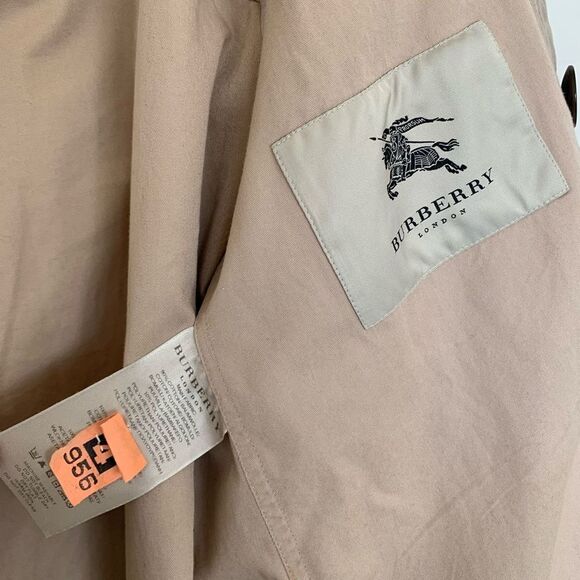 BURBERRY vintage belted khaki brown trench coat size medium - Picture 5 of 10